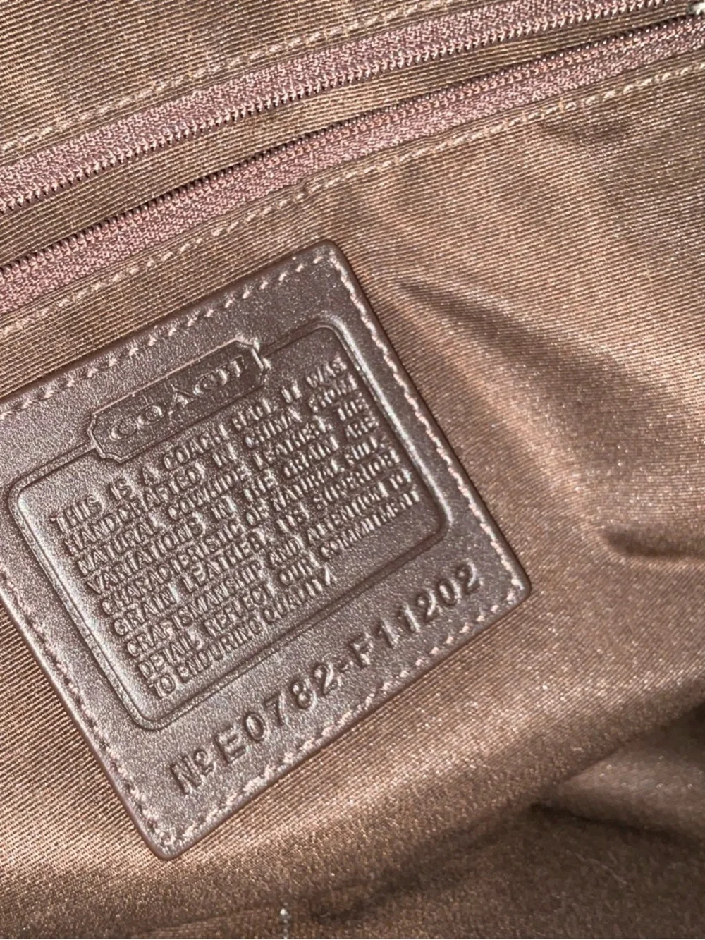 Coach White and Brown Leather Travel Tote - Picture 8 of 10